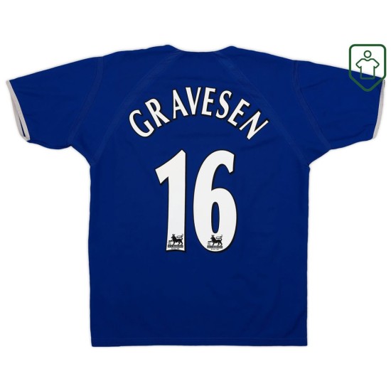Men's Everton 2003/04 Home Retro Shirt Gravesen #16