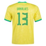 Dani Alves #13 Brazil Home Jersey World Cup 2022