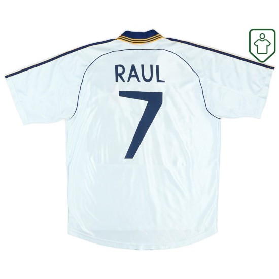 Men's Real Madrid 1998/00 Home Retro Shirt Raul #7 Men's Real Madrid 1998/00 Home Retro Shirt Raul #7
