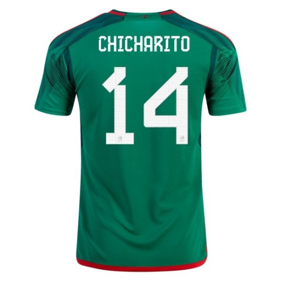Javier Hernandez Chicharito #14 Mexico Home Jersey World Cup 2022