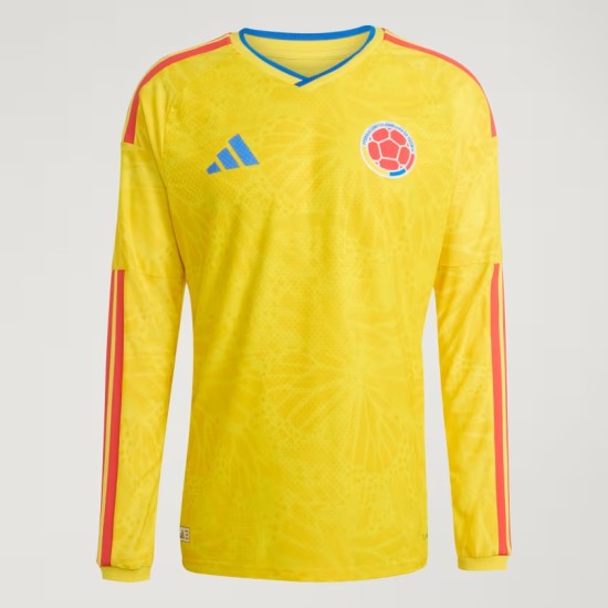 Men's Colombia 2026 Home Authentic World Cup Long Sleeve Shirt Men's Colombia 2026 Home Authentic World Cup Long Sleeve Shirt