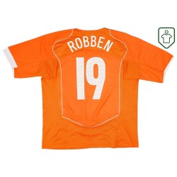 Men's Netherlands 2004/06 Home Retro Shirt Robben #19