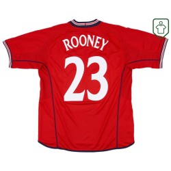 Men's England 2002/04 Away Retro Shirt Rooney #23