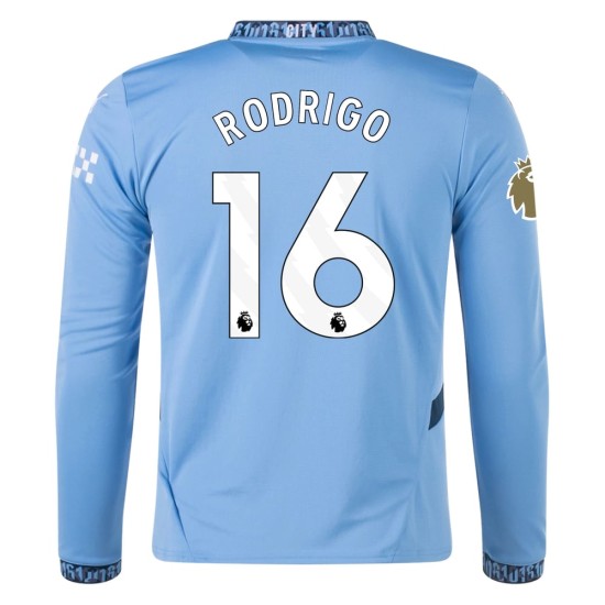 Women's RODRIGO Manchester City 2024/25 Home Long Sleeved Shirt Women's RODRIGO Manchester City 2024/25 Home Long Sleeved Shirt