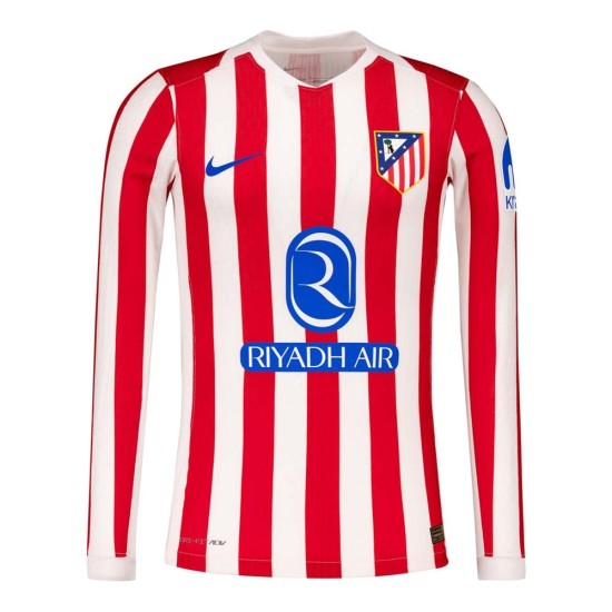 Men's Atletico Madrid 2025/26 Home Long Sleeve Shirt Men's Atletico Madrid 2025/26 Home Long Sleeve Shirt