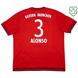 Men's Bayern Munich 2015/16 Home Retro Shirt Alonso #3