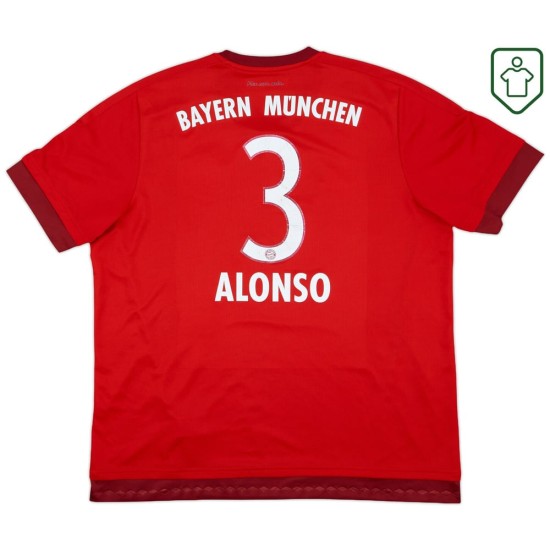 Men's Bayern Munich 2015/16 Home Retro Shirt Alonso #3 Men's Bayern Munich 2015/16 Home Retro Shirt Alonso #3