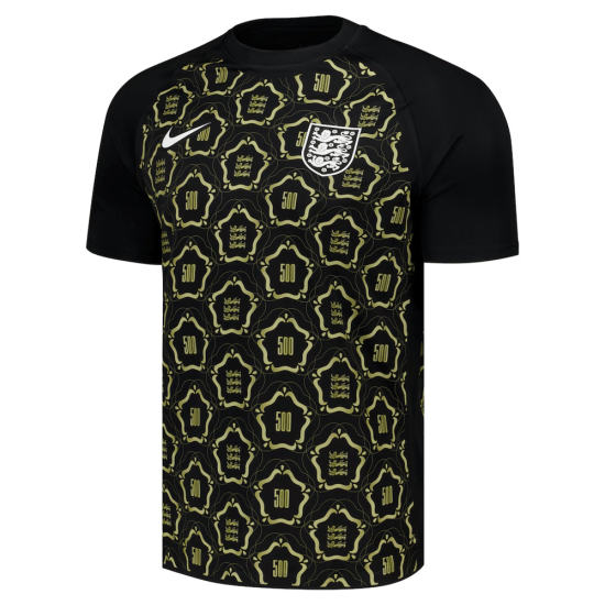 Men's England Lionesses 500th Anniversary Pre Match Shirt - Black Men's England Lionesses 500th Anniversary Pre Match Shirt - Black