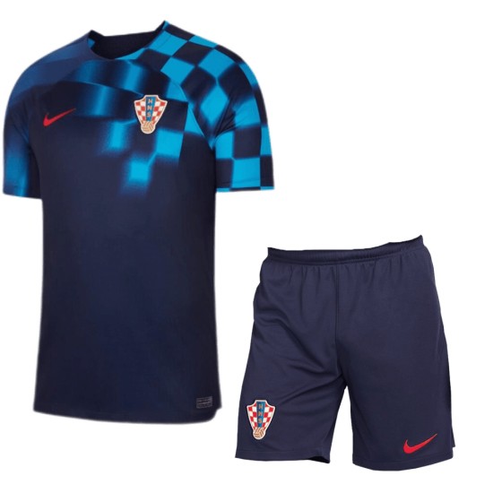 Kid's Croatia Away Jersey+Shorts World Cup 2022