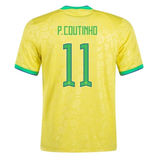 Philippe Coutinho #11 Brazil Home Jersey World Cup 2022 Philippe Coutinho #11 Brazil Home Jersey World Cup 2022