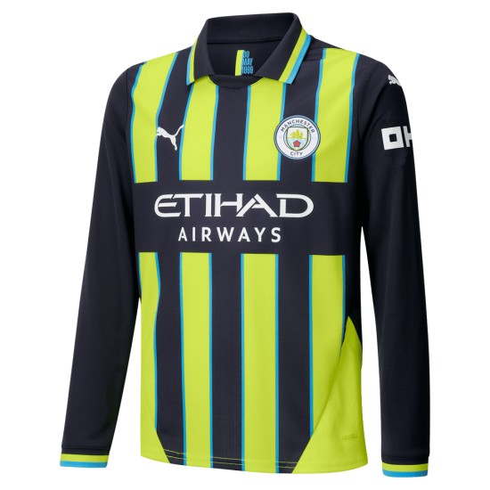 Kid's Manchester City 2024/25 Away Long Sleeved Shirt Kid's Manchester City 2024/25 Away Long Sleeved Shirt