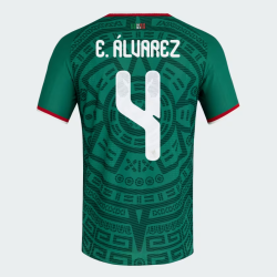 Kid's Mexico 2026 Home Authentic World Cup Shirt E. ÁLVAREZ #4