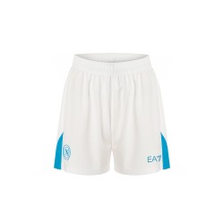 Kid's Napoli 2024/25 Home Shorts - White/Sky Blue