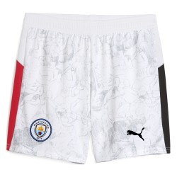 Kid's Manchester City 2025/26 KidSuper Shorts - White