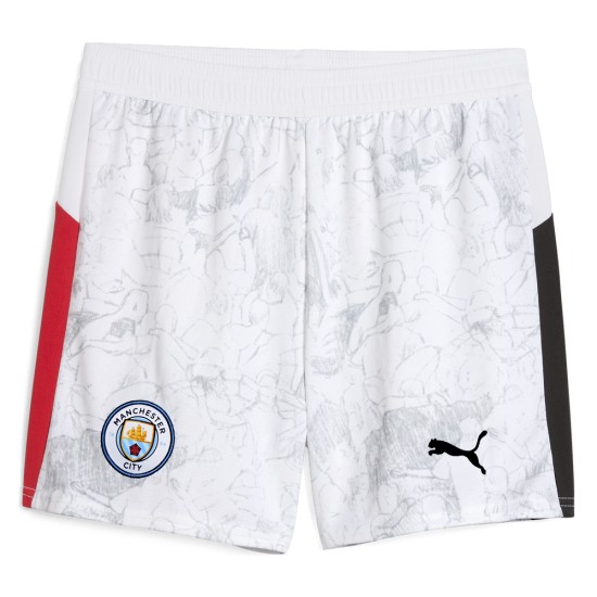 Kid's Manchester City 2025/26 KidSuper Shorts - White Kid's Manchester City 2025/26 KidSuper Shorts - White
