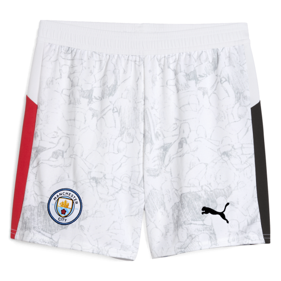 Men's Manchester City 2025/26 KidSuper Shorts - White Men's Manchester City 2025/26 KidSuper Shorts - White