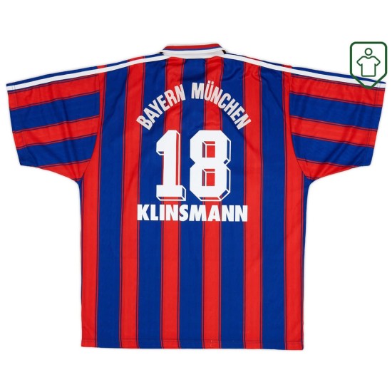 Men's Bayern Munich 1995/97 Home Retro Shirt Klinsmann #18