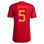 Sergio Busquets #5 Spain Home Jersey World Cup 2022 Sergio Busquets #5 Spain Home Jersey World Cup 2022
