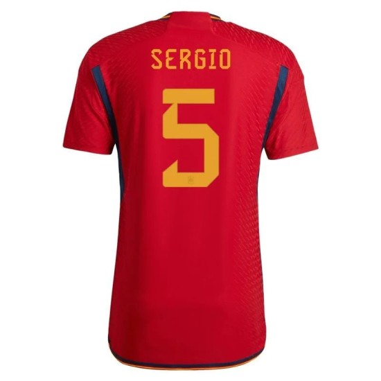 Sergio Busquets #5 Spain Home Jersey World Cup 2022 Sergio Busquets #5 Spain Home Jersey World Cup 2022