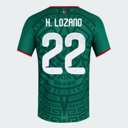 Men's Mexico 2026 Home Authentic World Cup Shirt H. LOZANO #22