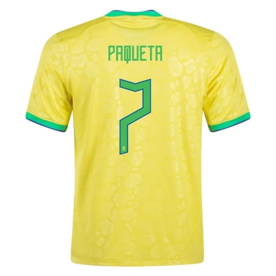 Lucas Paqueta #7 Brazil Home Jersey World Cup 2022 Lucas Paqueta #7 Brazil Home Jersey World Cup 2022