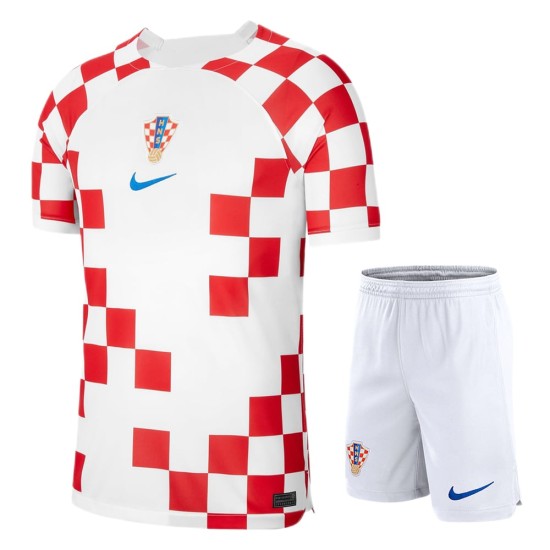 Kid's Croatia Home Jersey+Shorts World Cup 2022