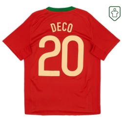 Men's Portugal 2008/10 Home Retro Shirt Deco #20