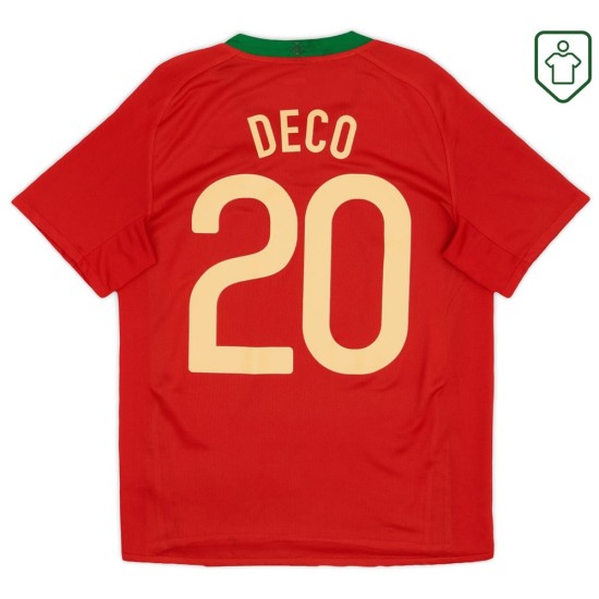 Men's Portugal 2008/10 Home Retro Shirt Deco #20 Men's Portugal 2008/10 Home Retro Shirt Deco #20