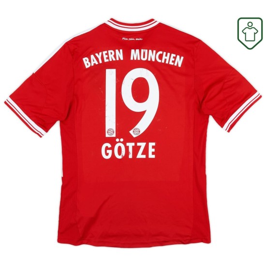 Men's Bayern Munich 2013/14 Home Retro Shirt Götze #19 Men's Bayern Munich 2013/14 Home Retro Shirt Götze #19