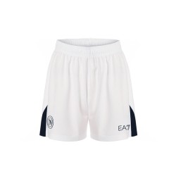 Kid's Napoli 2024/25 Home Shorts - White/Navy Blue