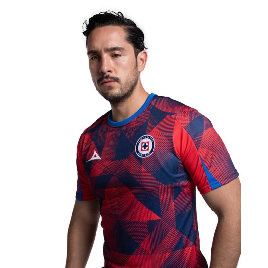 Kid's Cruz Azul 2025/26 Third Warm Up Shirt - Red/Navy