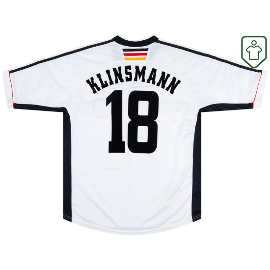 Men's Germany 1998/00 Home Retro Shirt Klinsmann #18