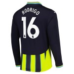 Women's RODRIGO Manchester City 2024/25 Away Long Sleeved Shirt Women's RODRIGO Manchester City 2024/25 Away Long Sleeved Shirt