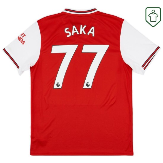 Men's Arsenal 2019/20 Home Retro Shirt Saka #77 Men's Arsenal 2019/20 Home Retro Shirt Saka #77