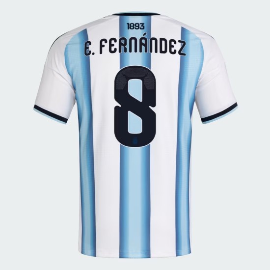 Men's Argentina 2026 Home Authentic World Cup Shirt E. FERNÁNDEZ #8