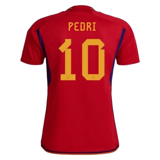Pedri #10 Spain Home Jersey World Cup 2022