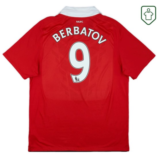 Men's Manchester United 2010/11 Home Retro Shirt Berbatov #9 Men's Manchester United 2010/11 Home Retro Shirt Berbatov #9