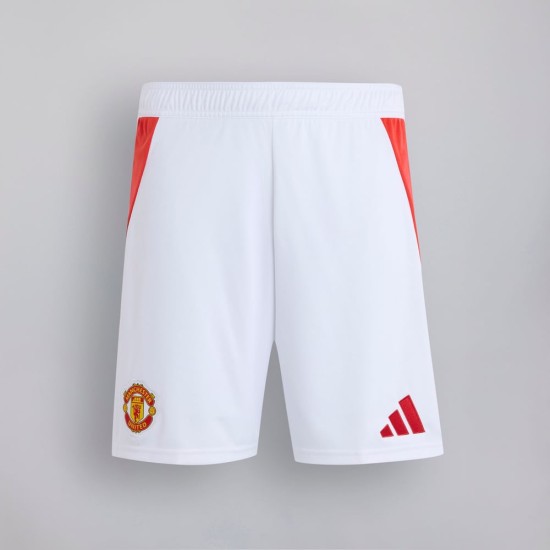Men's Manchester United 2024/25 Home Shorts - White Men's Manchester United 2024/25 Home Shorts - White