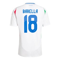 Nicolo Barella #18 Italy Away Jersey EURO 2024