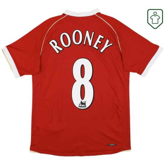Men's Manchester United 2006/07 Home Retro Shirt Rooney #8 Men's Manchester United 2006/07 Home Retro Shirt Rooney #8