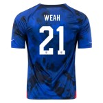 Timothy Weah #21 USMNT Away Jersey World Cup 2022