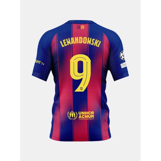 Men's FC Barcelona 2025/26 Home UCL Shirt - LEWANDOWSKI #9 Men's FC Barcelona 2025/26 Home UCL Shirt - LEWANDOWSKI #9