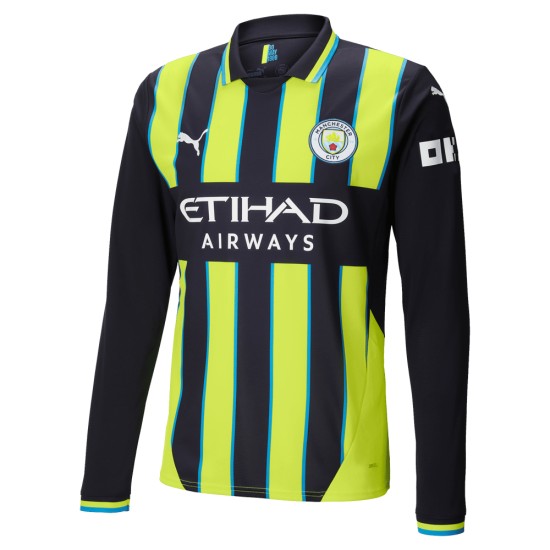 Men's Manchester City 2024/25 Away Long Sleeved Shirt