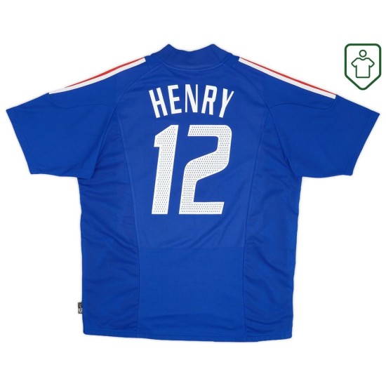 Men's France 2002/04 Home Retro Shirt Henry #12 Men's France 2002/04 Home Retro Shirt Henry #12
