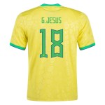 Gabriel Jesus #18 Brazil Home Jersey World Cup 2022 Gabriel Jesus #18 Brazil Home Jersey World Cup 2022