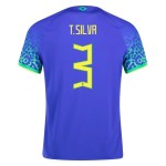 Thiago Silva #3 Brazil Away Jersey World Cup 2022