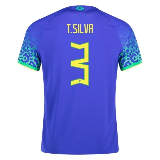 Thiago Silva #3 Brazil Away Jersey World Cup 2022