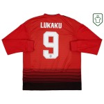 Men's Manchester United 2018/19 Home Retro Long Sleeve Shirt Lukaku #9 Men's Manchester United 2018/19 Home Retro Long Sleeve Shirt Lukaku #9