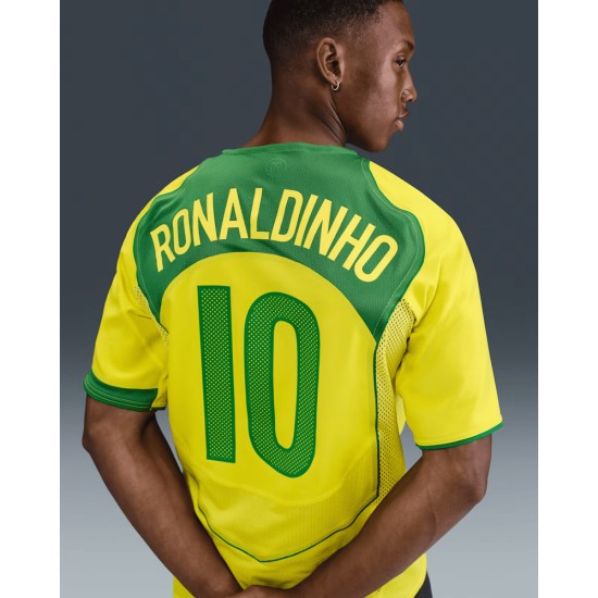 Kid's Brazil 2004 T90 Remake Shirt - Ronaldinho #10 Kid's Brazil 2004 T90 Remake Shirt - Ronaldinho #10
