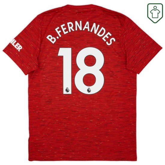Men's Manchester United 2020/21 Home Retro Shirt B. Fernandes #18 Men's Manchester United 2020/21 Home Retro Shirt B. Fernandes #18